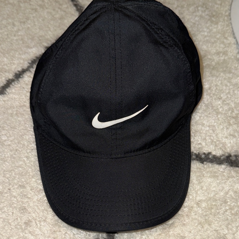 Nike Black Hat with White Swoosh